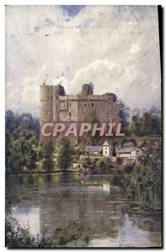 Castelo de Ruínas — ruínas sobre um lago — editor Eug. Bourgeois, série N° 5189 - Frente