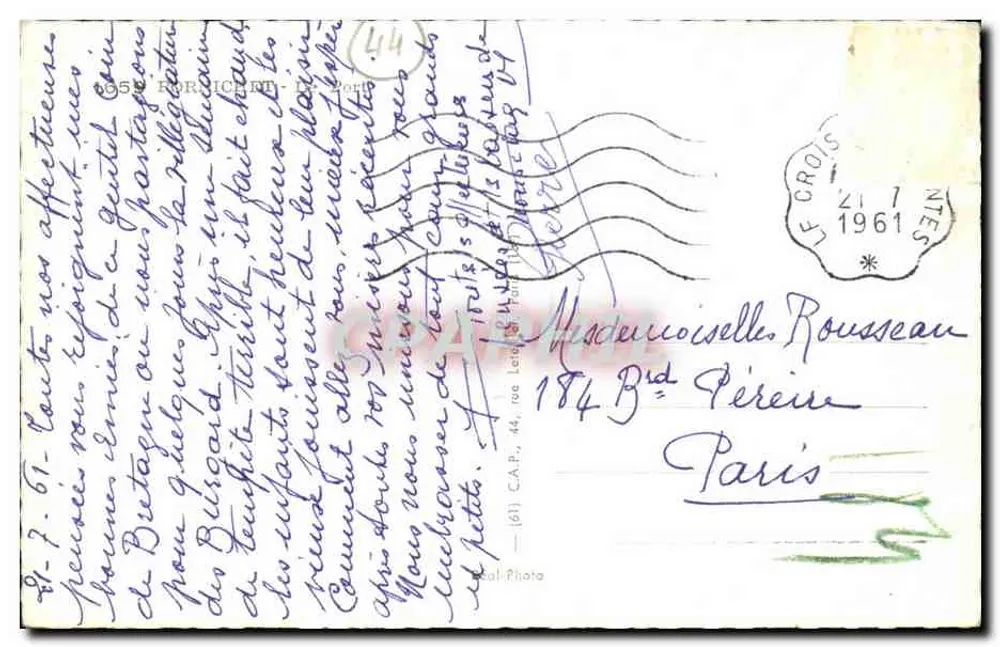 Porto de pesca — barcos e cais — editor CAP, n° (61) - Verso