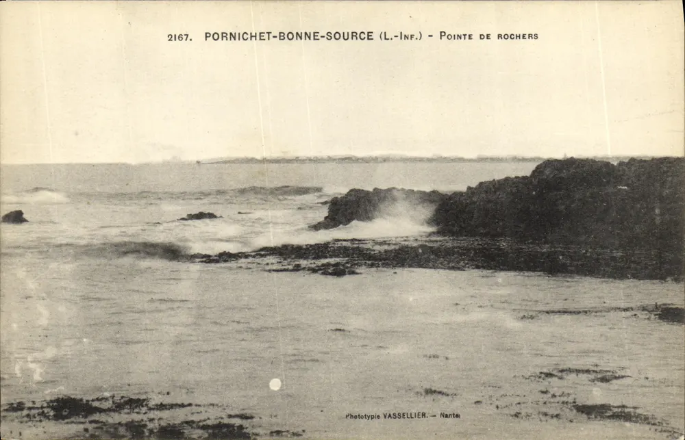 Pornichet-Bonne-Source (L.-Inf.) — Ponta dos Rochos — Fototipo Vasselier, Nantes - Frente