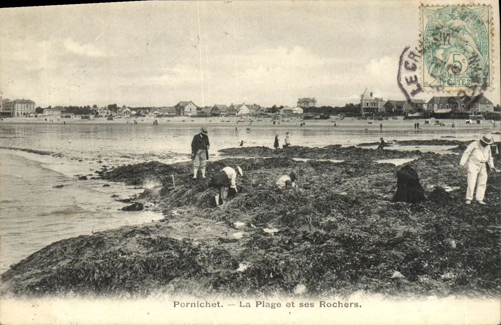 Pornichet — A Praia e seus Rochos — Editor A. Brago (Nantes) n° 14 - Frente