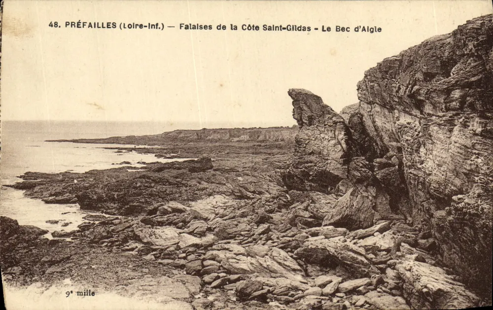 Préfailles (Loire-Inf.) — Klippen der Saint-Gildas-Küste — Le Bec d'Algie — 9. Meile - Vorderseite