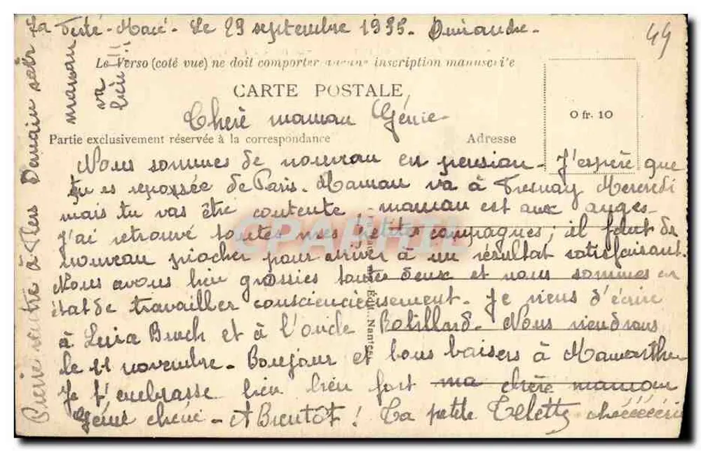 Préfailles (Loire-Inf.) — Klippen der Saint-Gildas-Küste — Le Bec d'Algie — 9. Meile - Rückseite