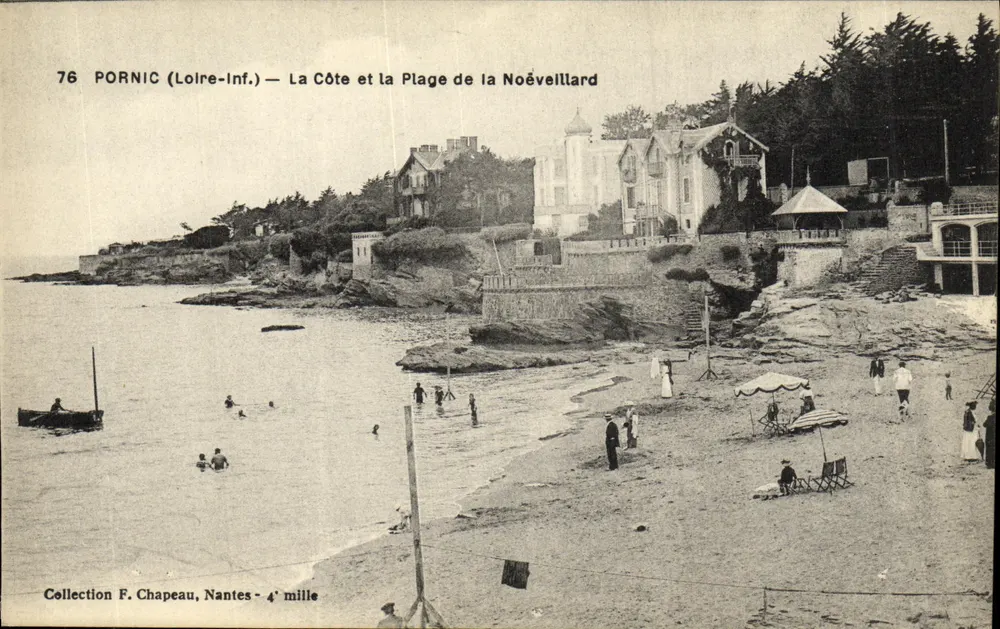 Pornic (Loire-Inf.) — Die Küste und der Strand Noéveillard — Sammlung F. Chapeau, Nantes - Vorderseite