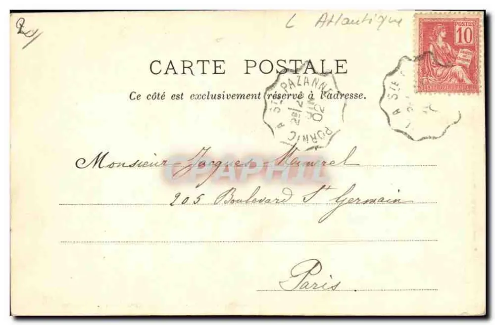 Pornic — Le Gourmelon — Impressão obtida com Placa de Luz, Revelador Cristalllos. - Verso