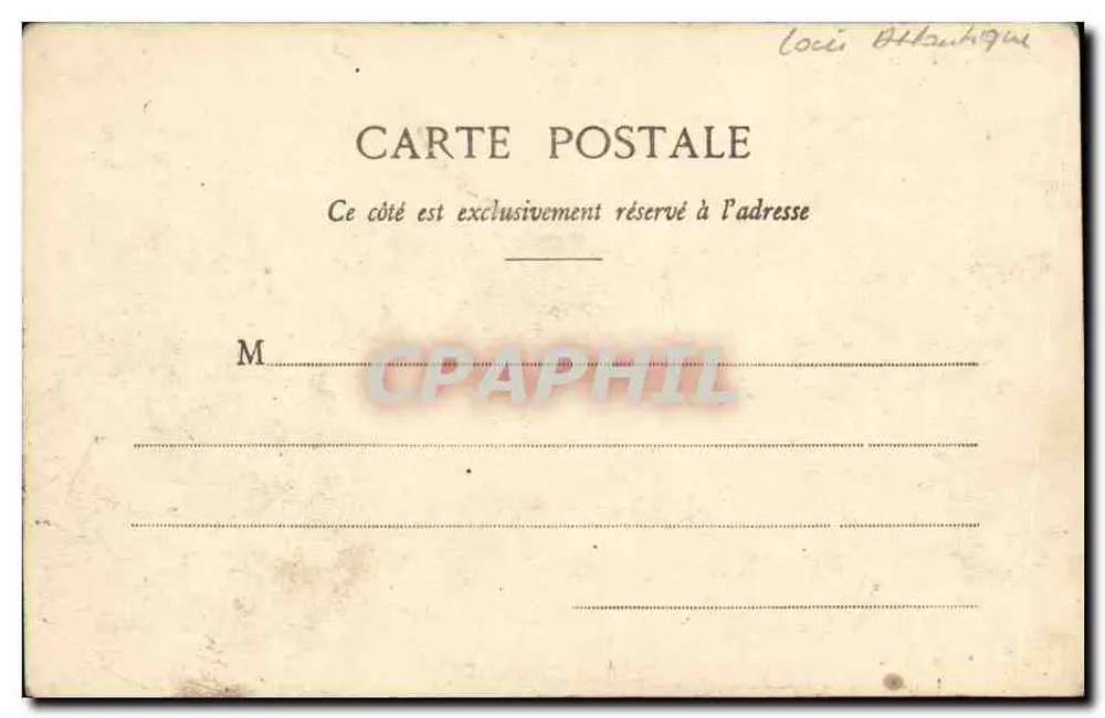 Piriac - Ponta do Castelli - O Sémaphore — Coleção A. Thuret, Nantes - Verso