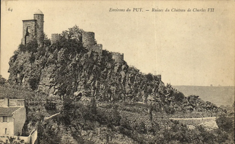Um PUY — Ruinen des Schlosses von Karl VII. — Unbekannter Verlag, Nr. 64 - Vorderseite