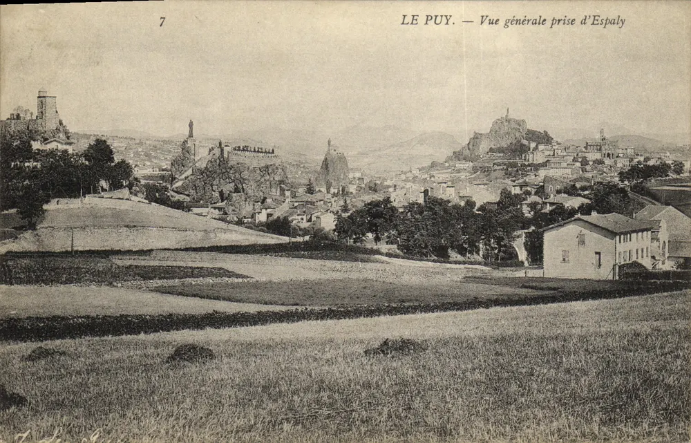 Le Puy — Vista geral tirada de Espaly — editor não identificado, n° de série 7 - Frente