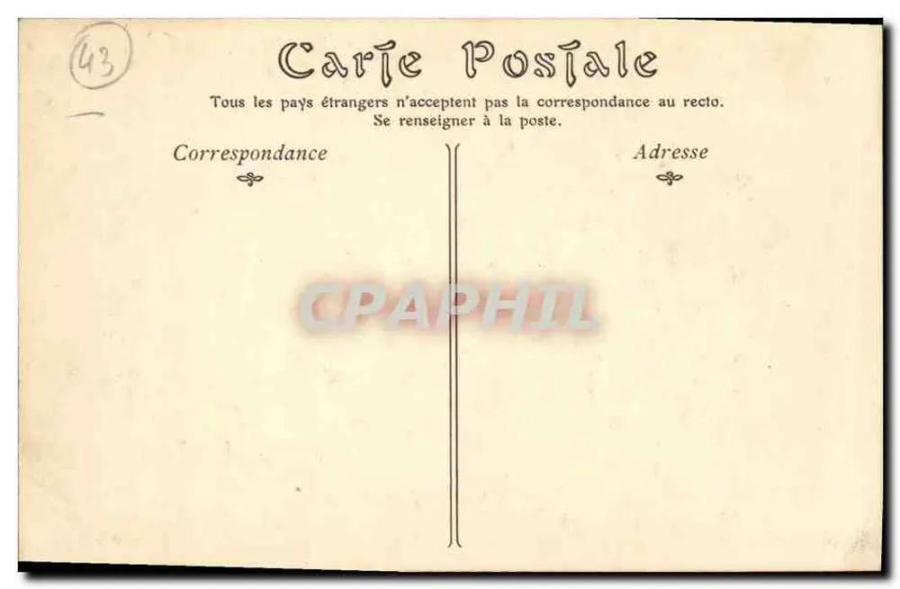 Le Puy — Vista geral tirada de Espaly — editor não identificado, n° de série 7 - Verso