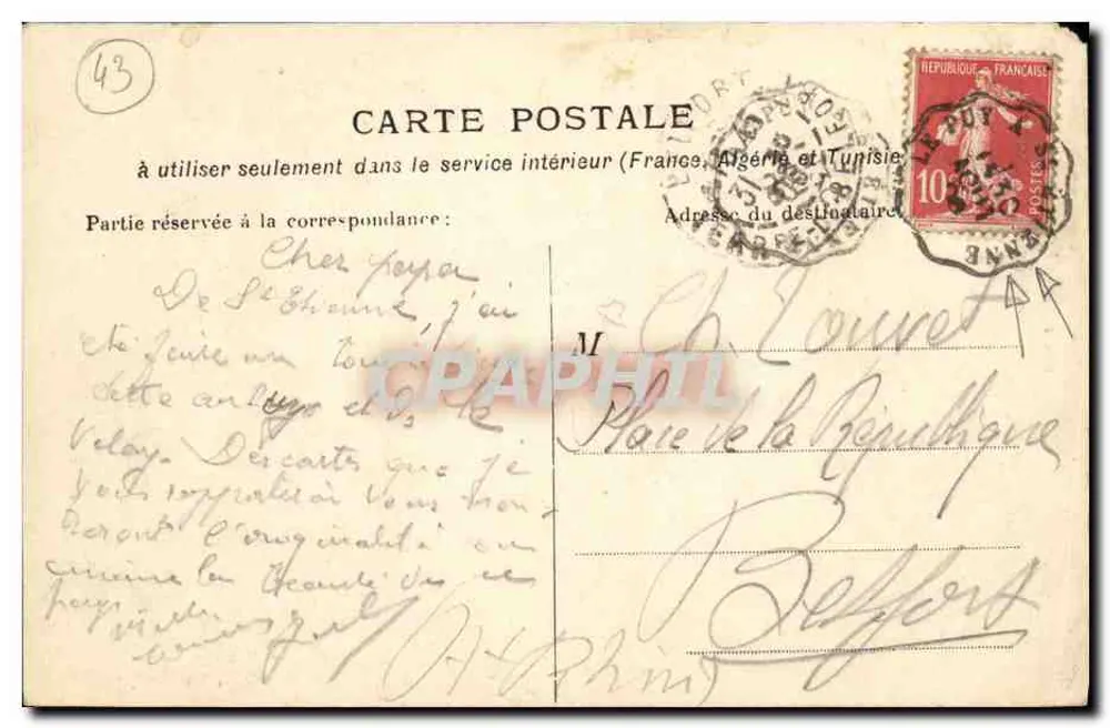 Le Puy-en-Velay — Überblick über die Kathedrale — Martin (n° 527) - Rückseite
