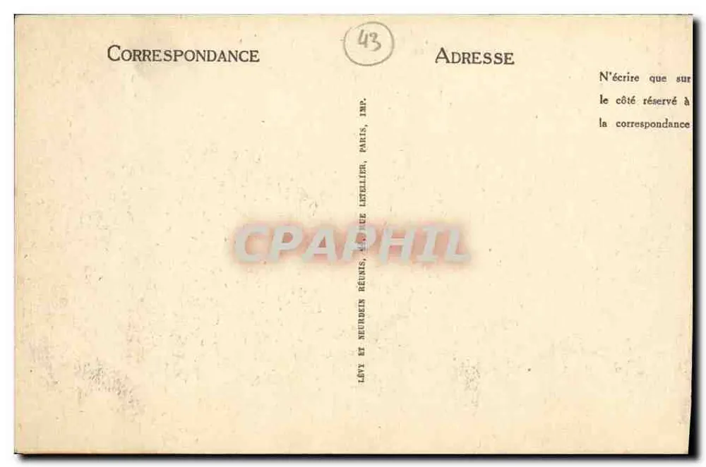 Le Puy — A Capela Saint-Michel — Editor Lévy e Neurdein, Paris - Verso