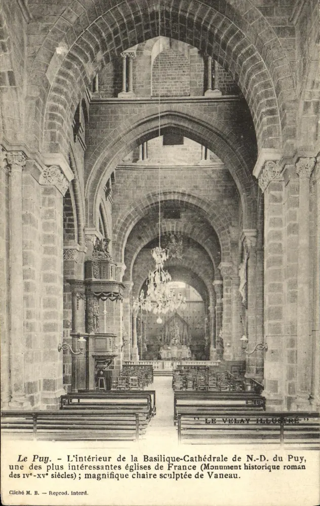 Le Puy — Innenansicht der Basilika-Kathedrale N.-D. du Puy — Verlag Le Velay Illustré, Nummer nicht sichtbar - Vorderseite