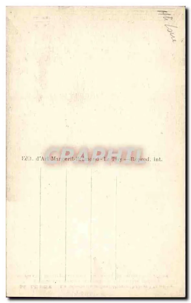 Le Puy — Facha da Catedral (séculos XII e XV) — M. B. — n° 54 - Verso