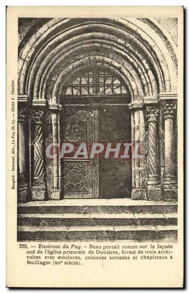 Römischer Portal der Kirche von Dunières — Umgebung des Puy — Verlag Le Fray, Nr. 225 - Vorderseite