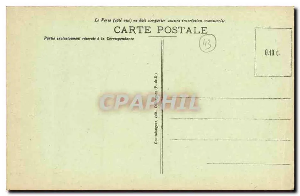La Chaise-Dieu (Hte-Loire) — Äußere Ansicht des Klausurhofes - Turm Clémentine — Béral, Verlag, La Chaise-Dieu - Rückseite