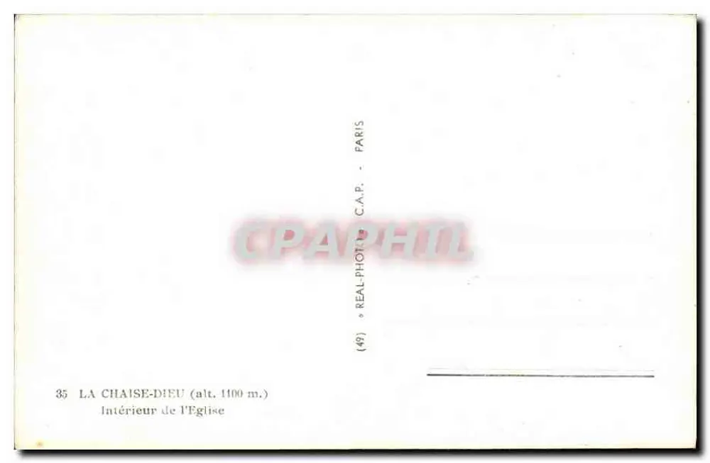 La Chaise-Dieu — Innenansicht der Kirche — C.A.P. Nr. 35 - Rückseite
