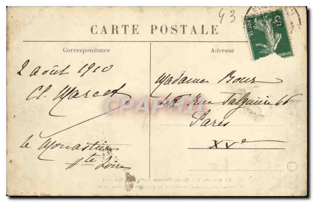 O Gerbier dos Joncs — Altura 150m ; Altitude 1554m — Versante ocidental onde correm as primeiras águas da Loire — "LES HAUTES-CÉVENNES ILLUSTRÉES" n°434 — M.B., Le Puy - Verso