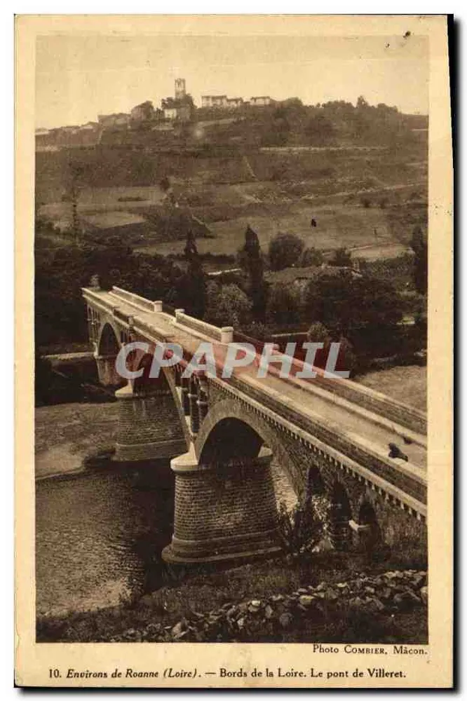 Umgebung von Roanne (Loire) — Ufer der Loire. Der Villeret-Brücke — Foto Combier, Mâcon, n°10 - Vorderseite
