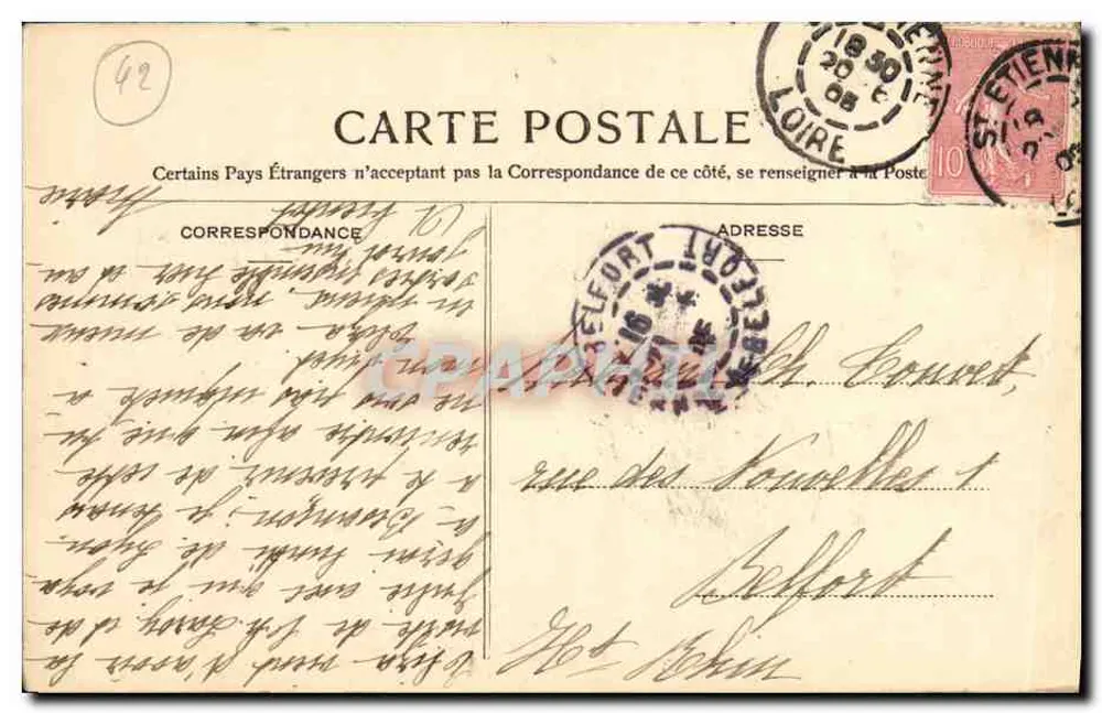 Saint-Étienne — Die Banque de France — Cérus Rougier, n° 119 - Rückseite