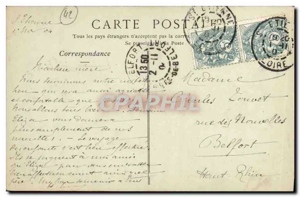 Saint-Étienne — Place Marengo, der Öffentliche Garten — Collections ND. Phot. - Rückseite