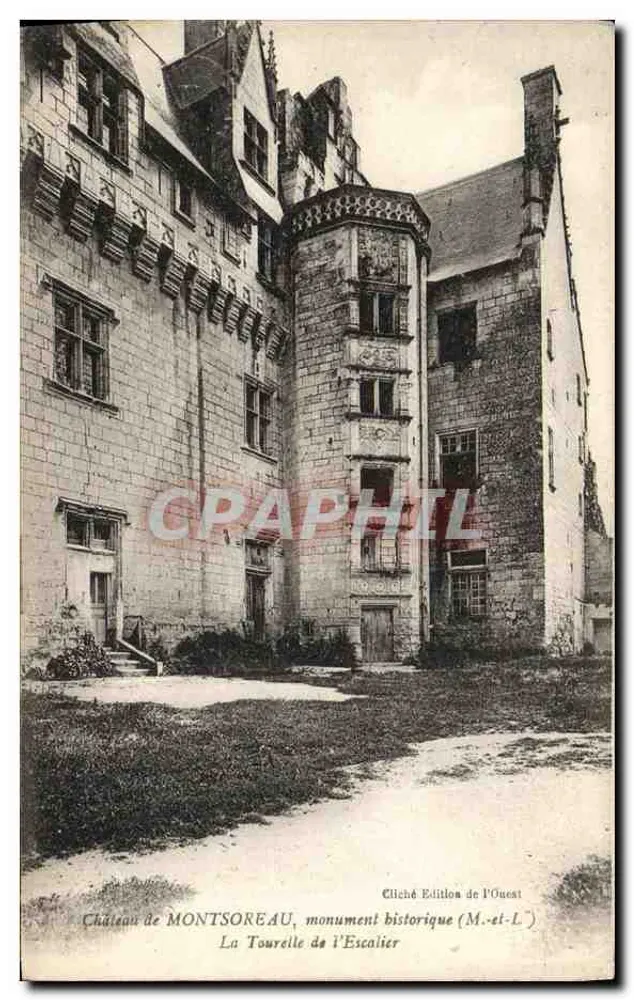 Château de MONTMOREAU — Die Treppentürme — Cliché Ausgabe vom Westen - Vorderseite