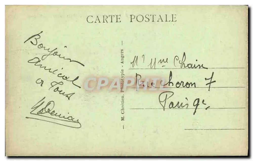 Tiercé (M.-et-L.) - Villa Launay — M. Chotlien, Angers - Verso
