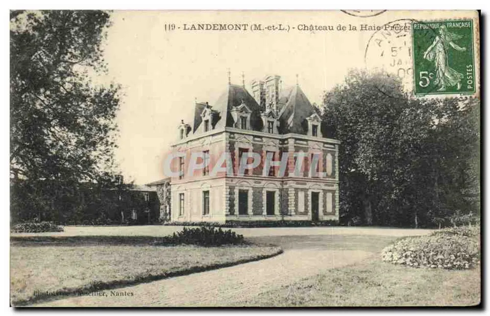 Landedmont (M.-et-L.) - Schloss La Haie-Priére — Phototypie Vassechier, Nantes - Vorderseite