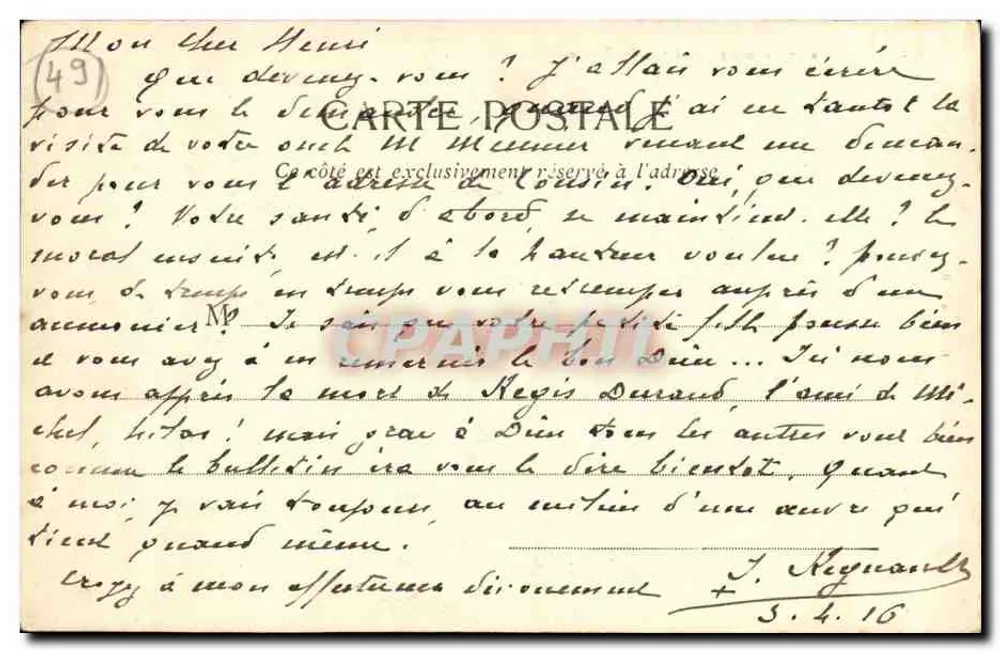 Bauné (Maine-et-Loire) — Castelo das Bruères — Coleção L. B. - Verso