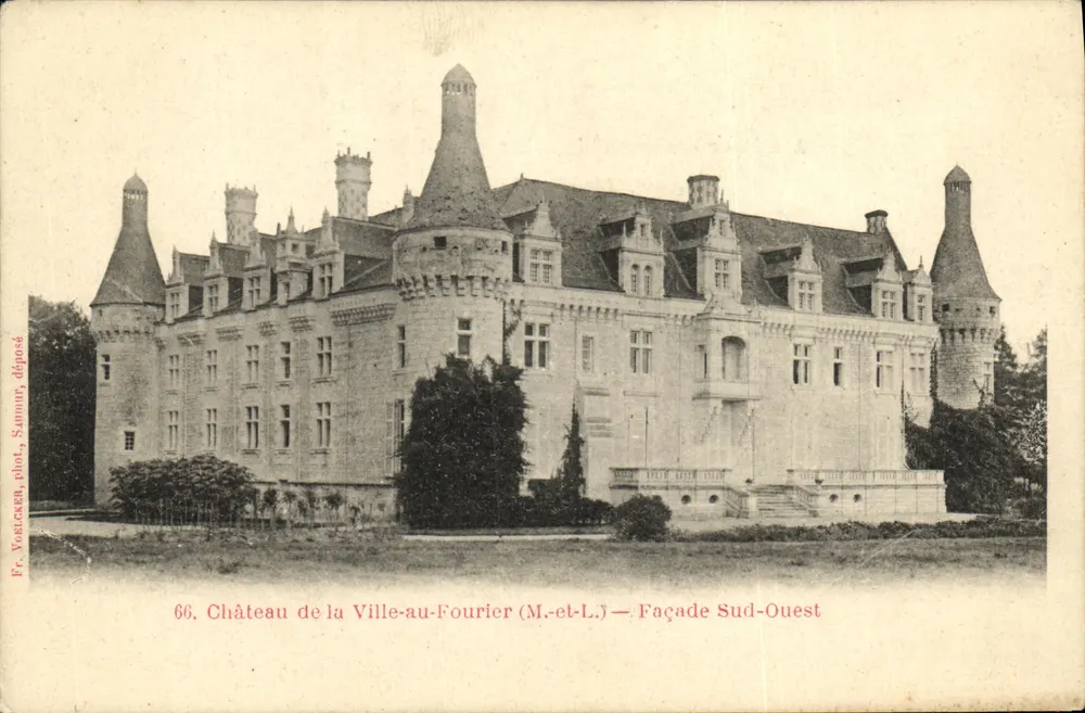 Schloss la Ville-au-Fourier (M-et-L) — Südwestfassade — Fr. Vouzecen, abgegeben, Nr. 66 - Vorderseite