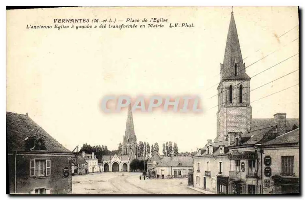 Vernantes (M.-et-L.) — Plaza de la Iglesia — L.V. Fot. - Anverso