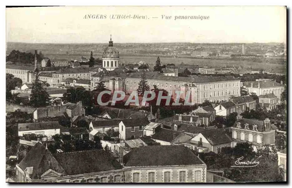 Angers (L'Hôtel-Dieu) — Panoramablick — Phototypie Maur. Chrétien, Angers - Vorderseite