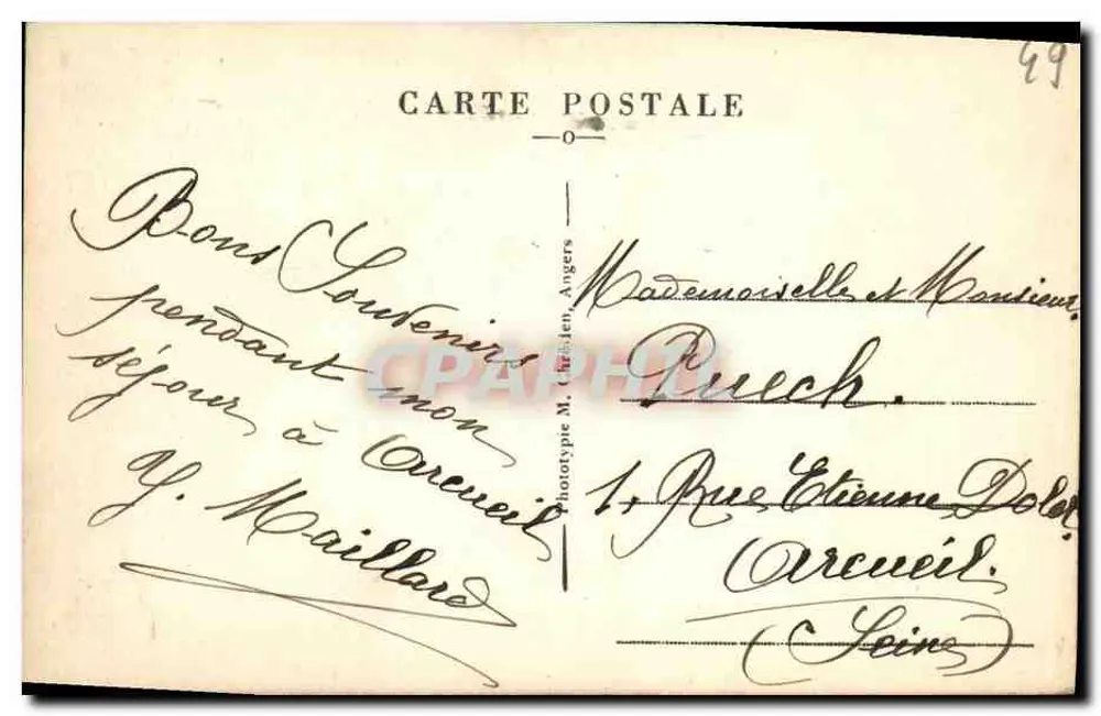 Angers — Vista geral do Castelo — L. V. fot. - Verso