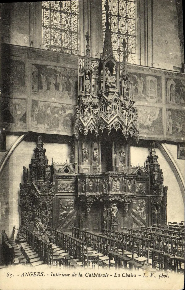 Angers — Innenraum der Kathedrale — Der Stuhl — L. V., phot. - Vorderseite
