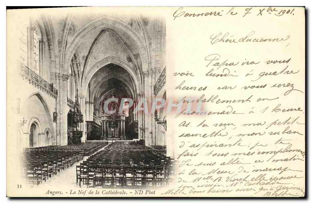 Angers - La Nef della Cattedrale — ND Phot, n°33 - Recto