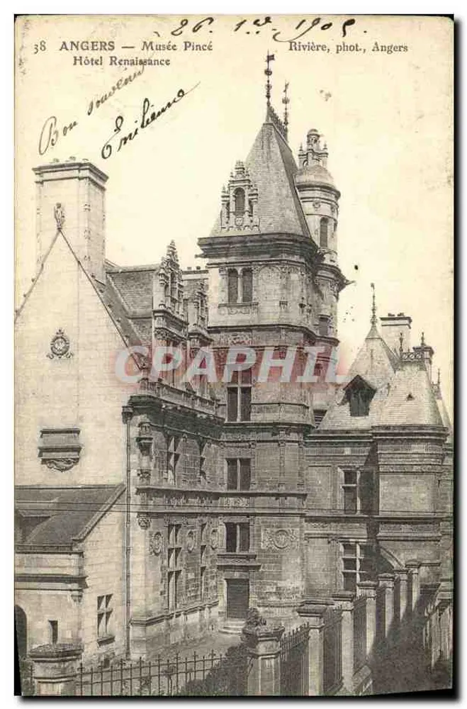 Angers — Hotel Renaissance — Museu Pincé — Rio, fot., Angers - Frente