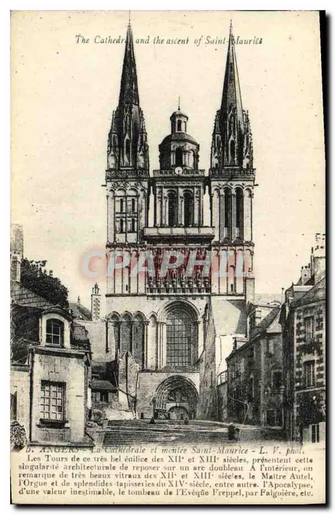 Angers — Die Kathedrale und die Straße Saint-Maurice — L. V. phot. - Vorderseite