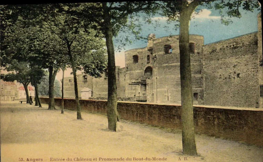 Angers — Eingang zum Schloss und Promenade du Bout-du-Monde — A. B. - Vorderseite
