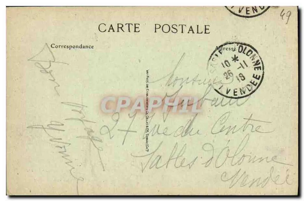 Angers — Vista geral do Castelo — L. V., fot. — Edição Larouete, Angers - Verso
