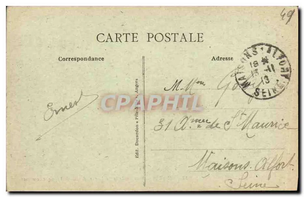 Angers — Arcades van de Prefectuur uit de Romeinse tijd — Éd. Ducarion aan Pôle-Neuf, Angers - Achterkant