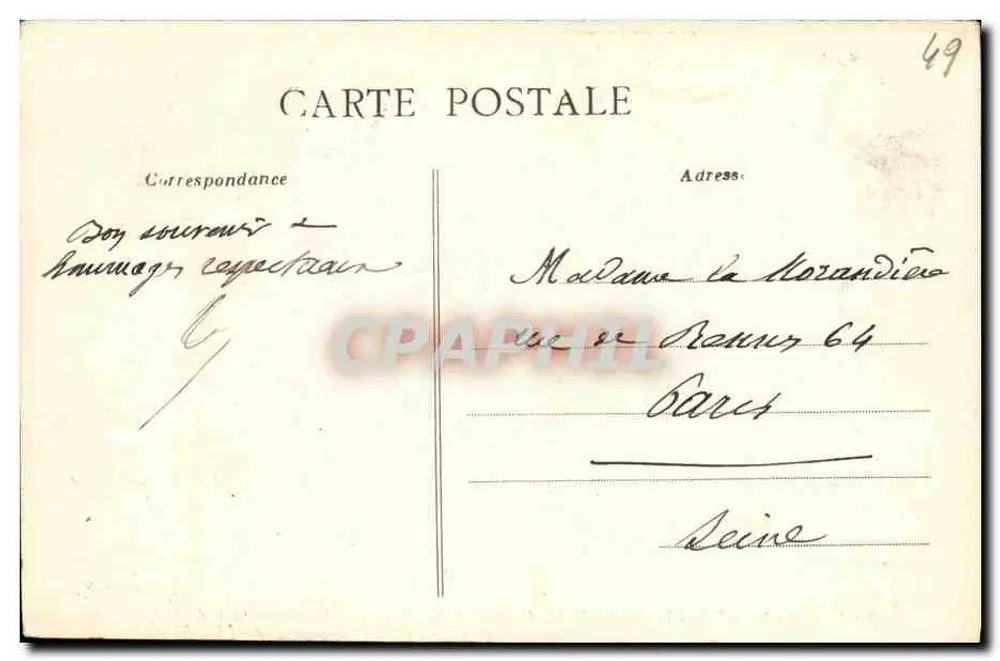 Angers - De boulevard van het Kasteel, langs welke er, indrukwekkend, negen torens van het feodale kasteel rijzen — Artaud-Nozals, Nantes - Achterkant