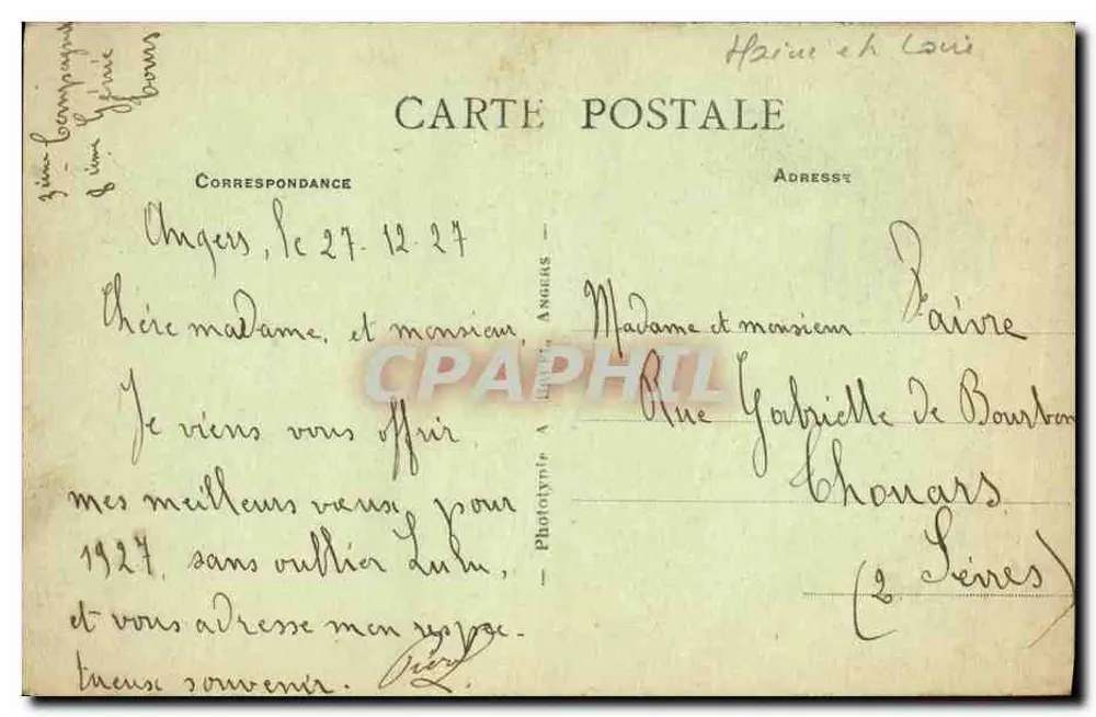 Angers - Praça da Academia — Igreja de São Luís — editor desconhecido, n°40 - Verso