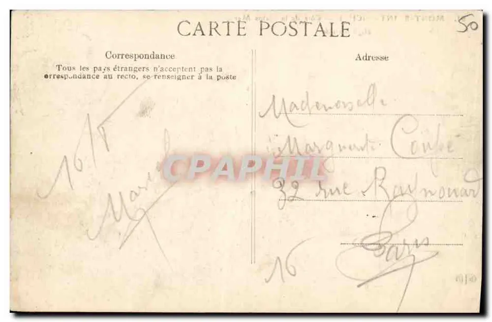 MONT-SAINT-MICHEL — Seite der offenen See — Verleger E.P.D. n°63 - Rückseite