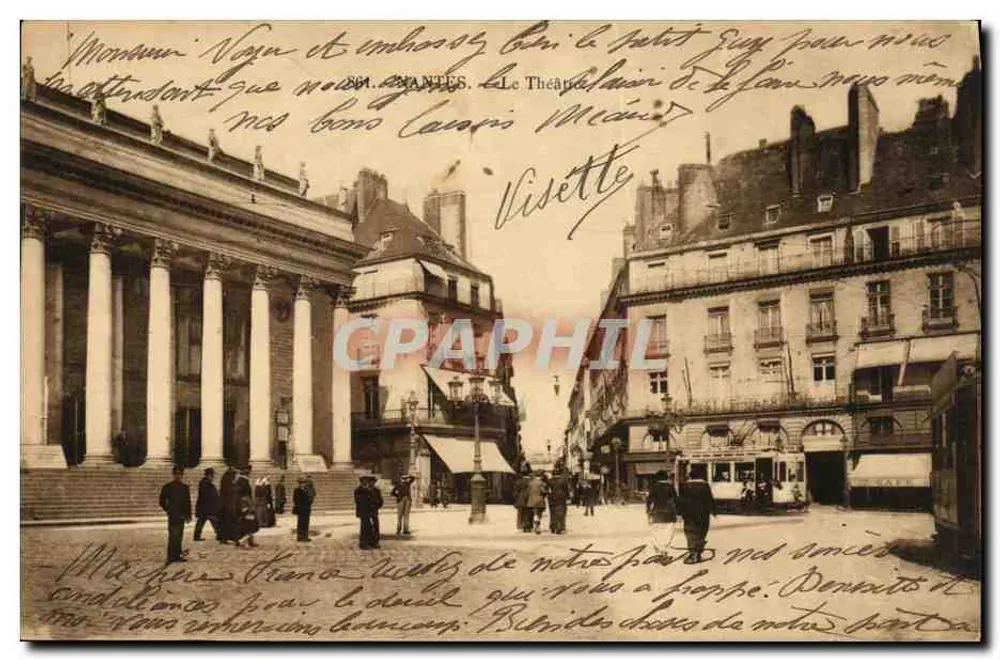 Theater de Gaîté in Mantes — uitzicht op de gevel — anonieme uitgever, nr. 44 - Voorkant