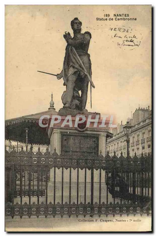 Nantes - Estátua de Cambronne — Coleção F. Chapesu, Nantes - 7º milhar - Frente