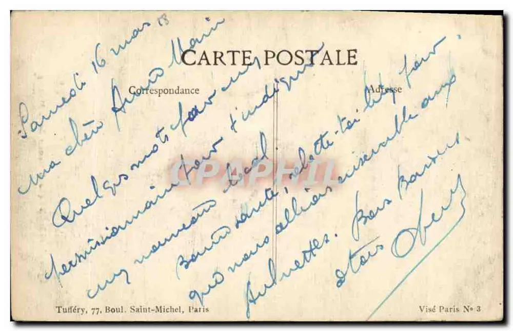 Kirche von Amblény — Bombardement am 19. März 1915 — Sammlung Haynot - Rückseite