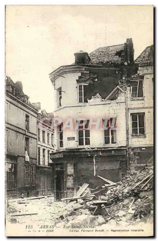 Arras — Rue Saint-Nicolas — Edição Fernand Benoît, n° 2698 - Frente