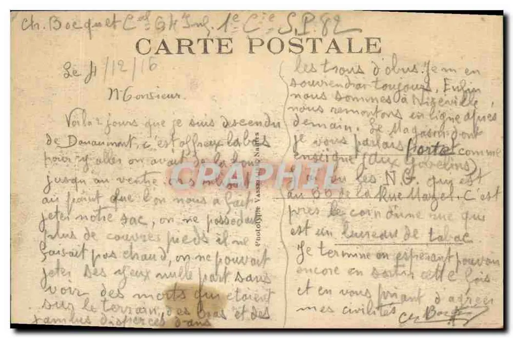 Verdun — Rue Mazel — devastação após a guerra 1914-1918 — editor L. C. H., Paris - Verso