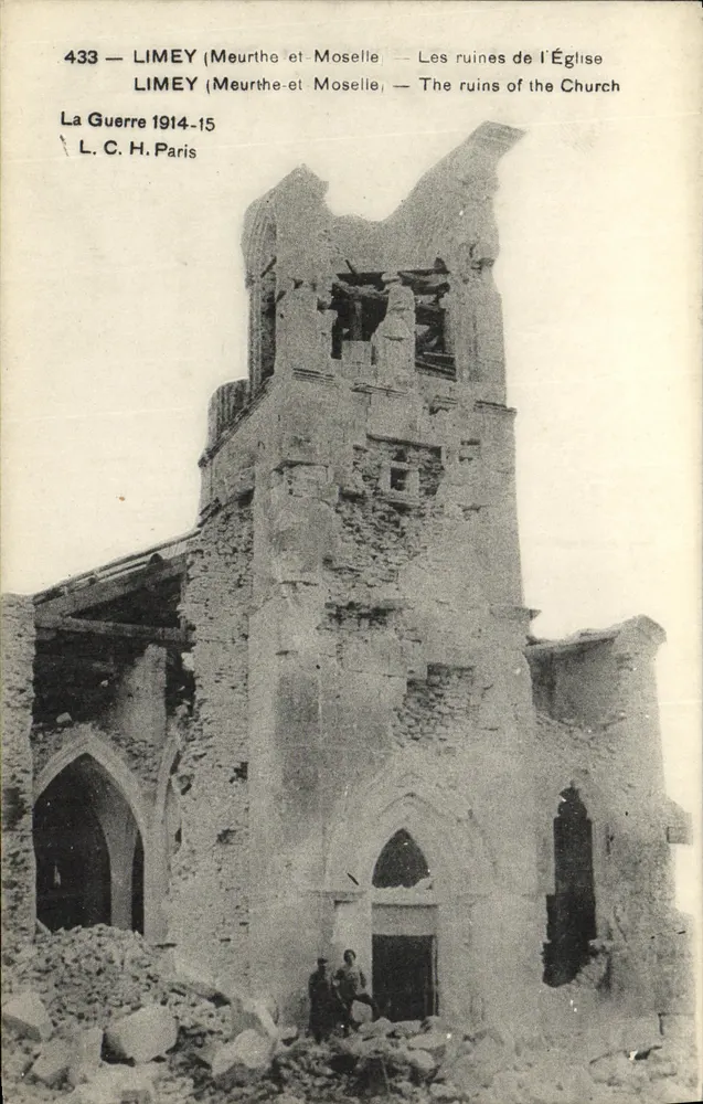 Limey (Meurthe-et-Moselle) — Die Ruinen der Kirche — L. C. H. Paris, n° 433 - Vorderseite