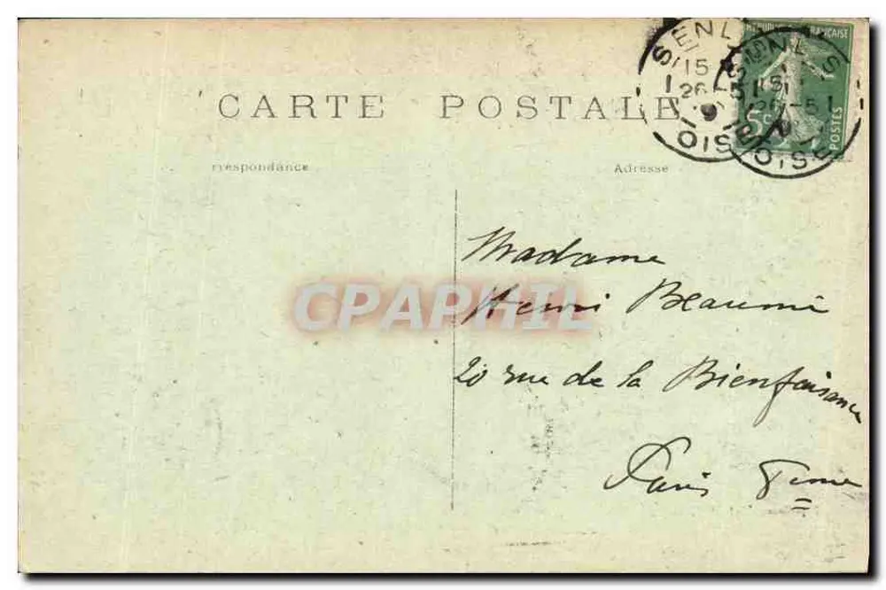 Senlis — Interior da Estação — Guerra Setembro 1914 — A. B. - Verso