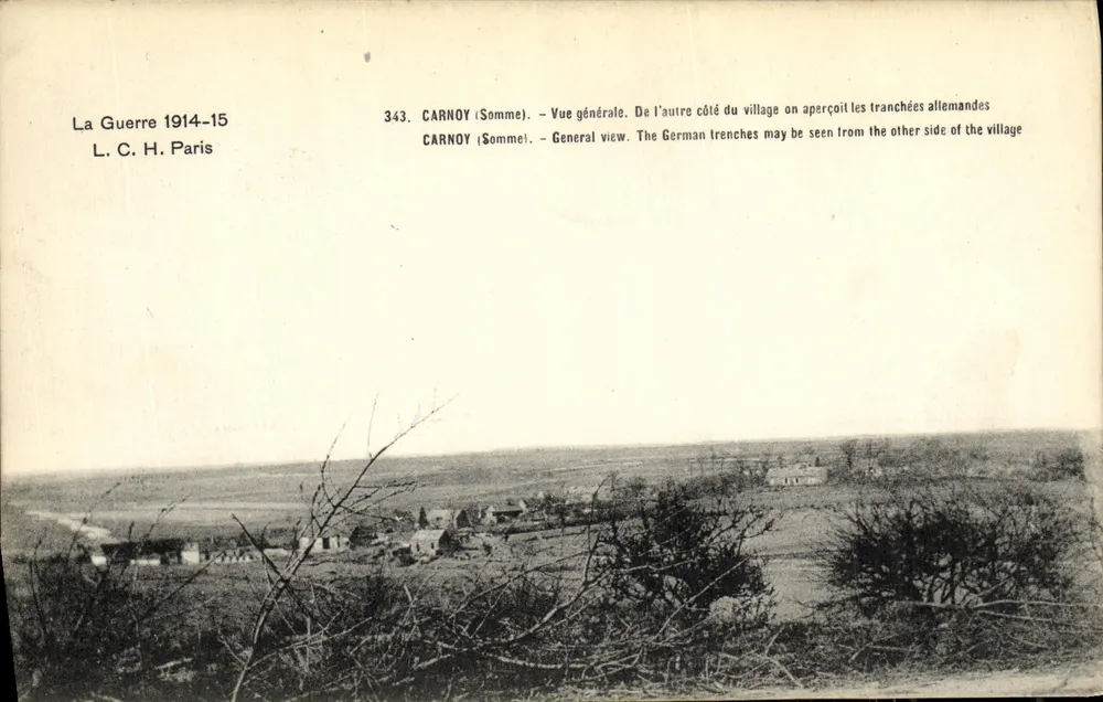 Carnoy (Somme) — Allgemeiner Blick mit sichtbaren deutschen Schützengräben — L. C. H. Paris, Nr. 343 - Vorderseite