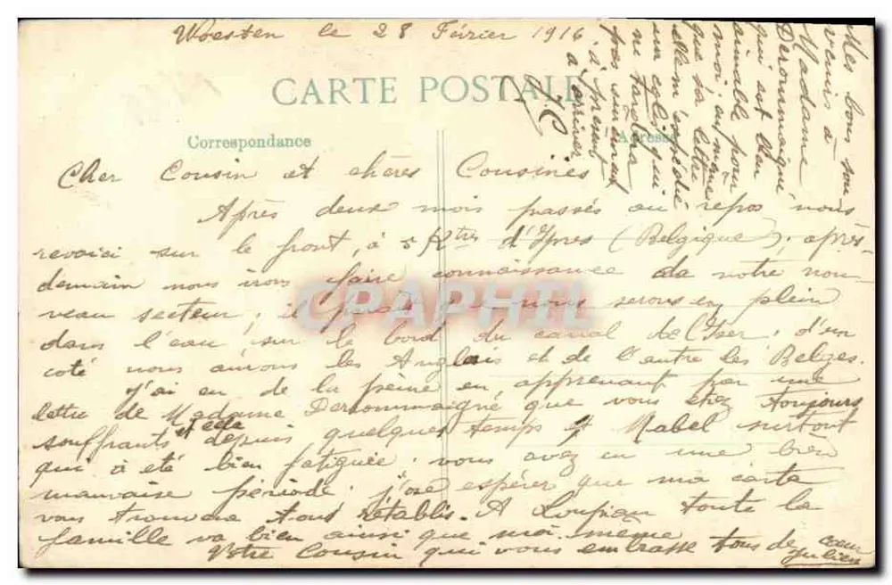 Ypres bombardeado — Ruínas de um edifício sob um arco — Editor (B.D.) - Verso